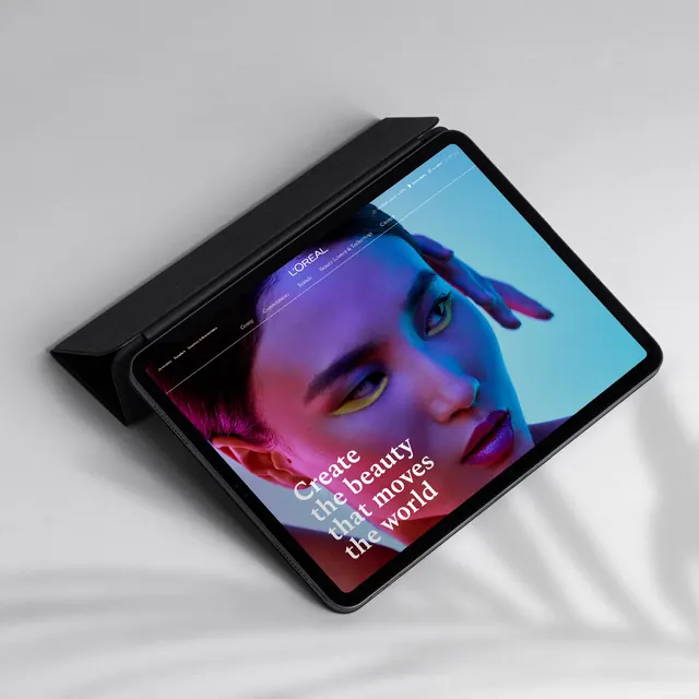 Portrait Album Cover Mockup, photographic, gradient-heavy, vibrant