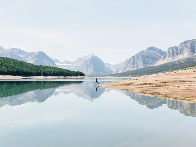 Mountain Lake Landscape, photographic, minimal, light
