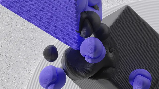 Abstract 3D Geometric Composition, minimal, 3d-render, vibrant