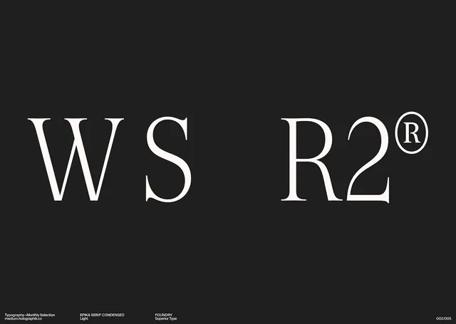 WS R2 Wordmark Design, minimal, swiss, dark