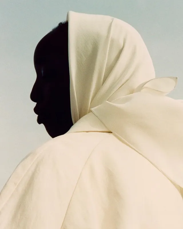 Portrait of a Person in a Veil, minimal, photographic, high-contrast