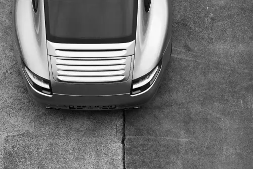 Close-up of a Vehicle Front Grille, monochrome, photographic, monochrome