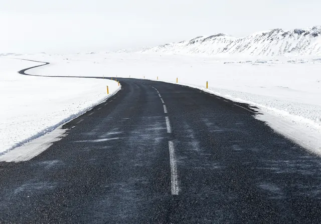 Arctic Road Landscape, minimal, photographic, monochrome