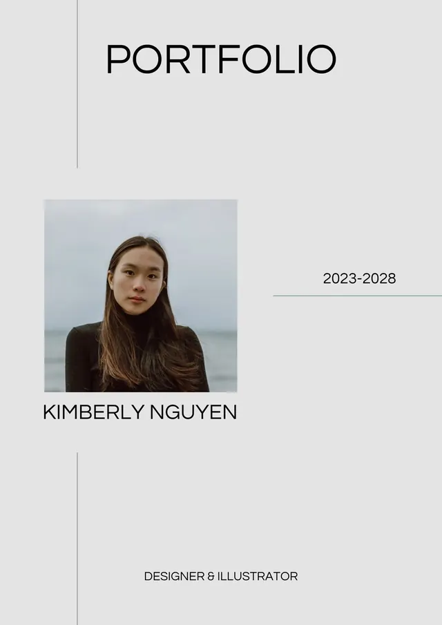 Kimberly Nguyen Portfolio Cover, minimal, swiss, monochrome