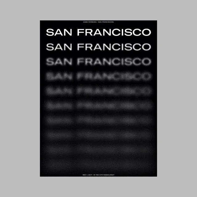 San Francisco Typography Poster, minimal, swiss, dark