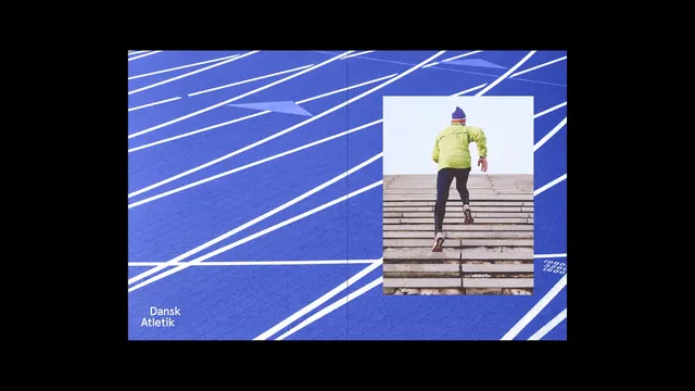 Athlete on Running Track Collage, minimal, geometric, vibrant