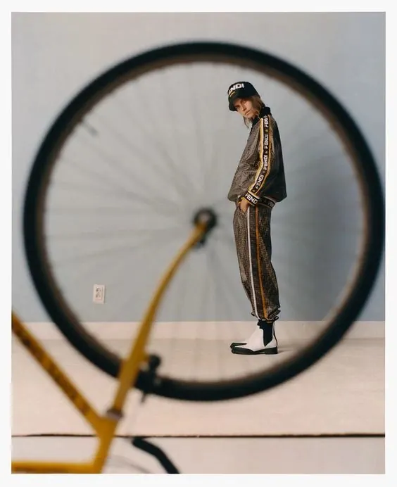 Surreal Bicycle Rider Collage, minimal, photographic, muted