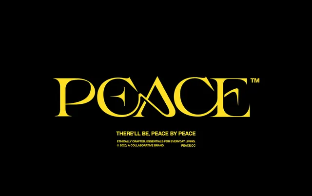 PEACE Wordmark, minimal, luxury, dark