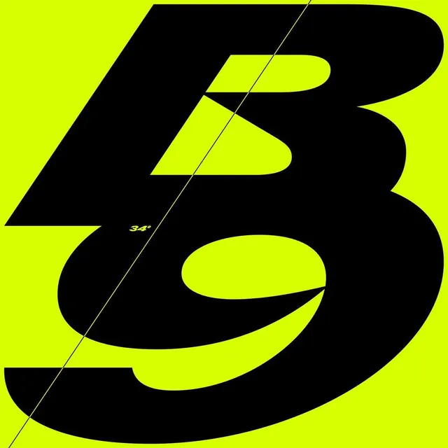 Abstract Geometric Letterform, minimal, brutalist, high-contrast