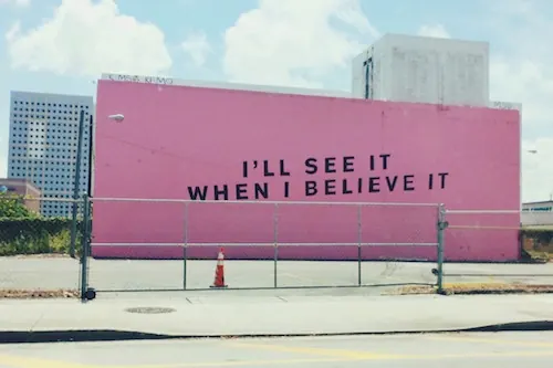 Billboard Mockup with Inspirational Quote, minimal, flat, vibrant