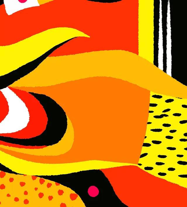 Abstract Geometric Composition, maximalist, geometric, vibrant