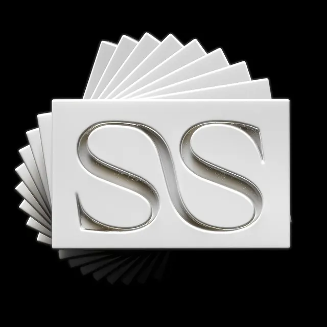 Abstract S-Curve Logo Mockup, minimal, corporate-clean, monochrome