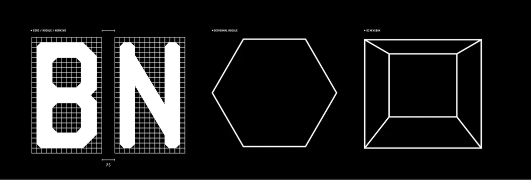 Geometric Typography and Shape Study, minimal, swiss, monochrome