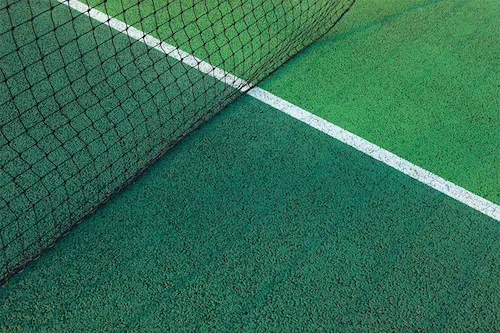 Green Sports Court with Net, photographic, geometric, vibrant