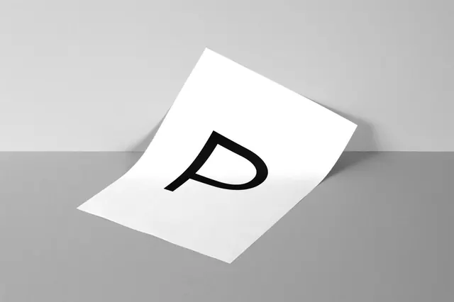 Stylized Letter P Logo Mockup, minimal, geometric, monochrome