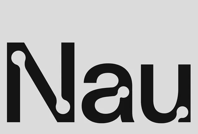 Nau Wordmark, minimal, geometric, monochrome