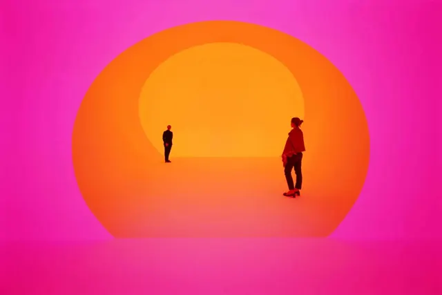 Abstract Human Figures in Concentric Circles, minimal, geometric, vibrant