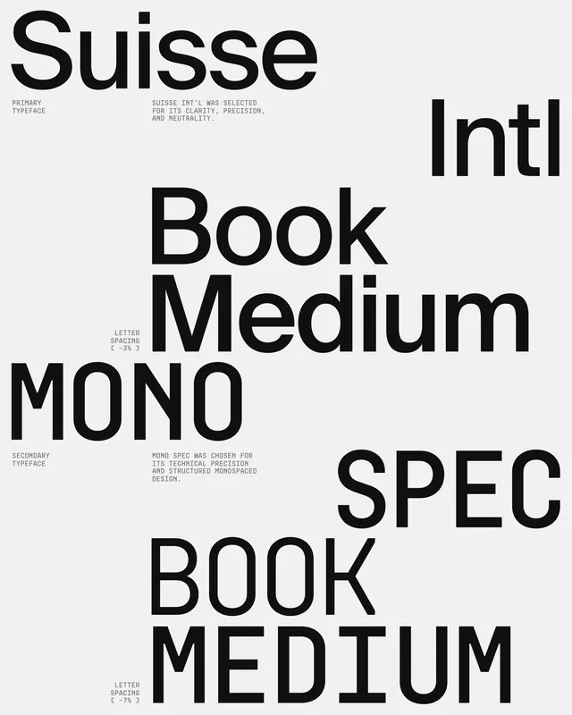 Suisse Intl Mono Type Specimen, swiss, minimal, monochrome
