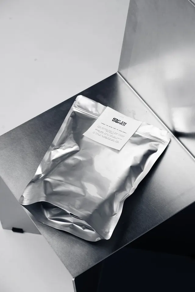 Silver Foil Packaging Mockup, minimal, monochrome, monochrome
