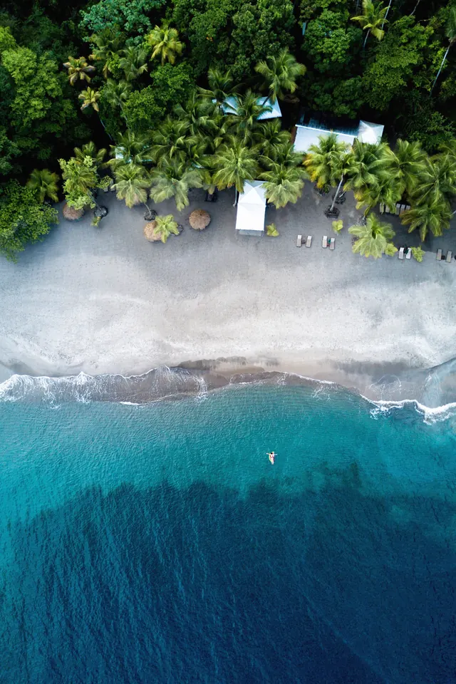 Aerial Beach and Ocean View, photographic, organic, vibrant