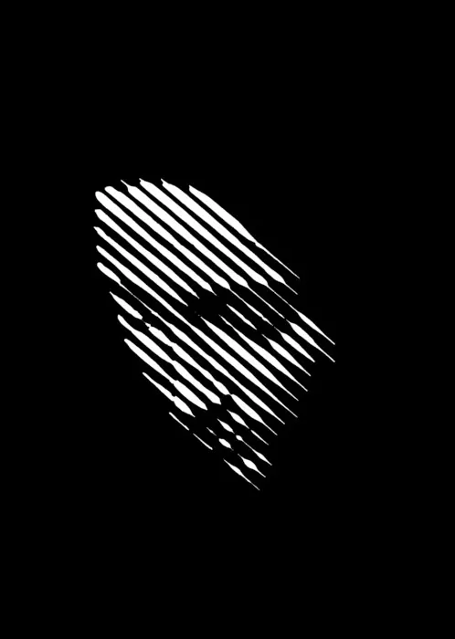 Abstract Line-Art Face Graphic, minimal, monochrome, high-contrast