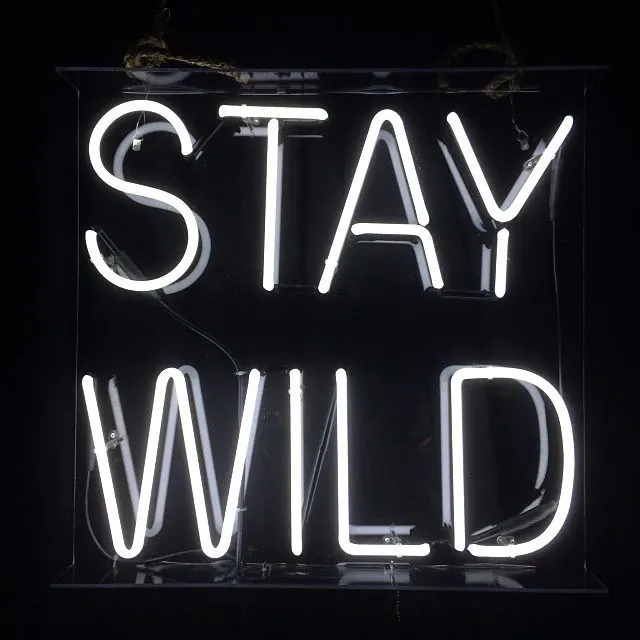 Stay Wild Neon Sign, minimal, dark-mode, dark