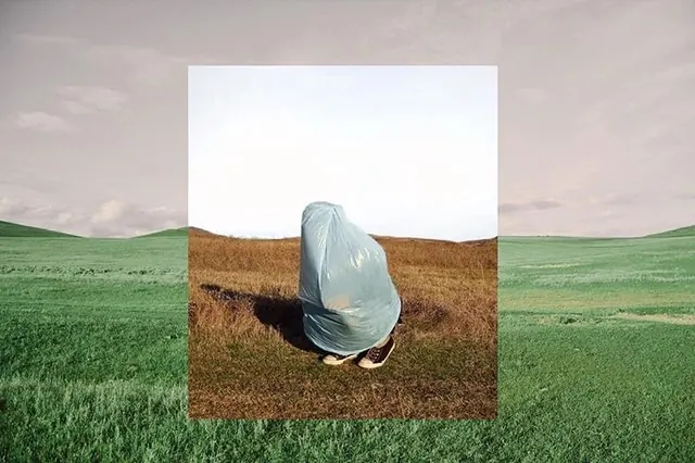Surrealist Landscape Collage, minimal, abstract, muted