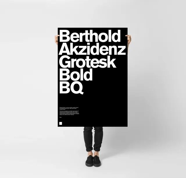 Berthold Akzidenz Grotesk Bold Type Specimen, minimal, swiss, high-contrast