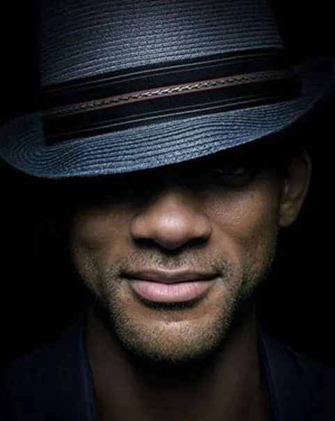 Man in Fedora Hat Portrait, photographic, dark-mode, dark