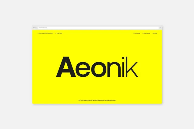 Aeonik Wordmark Design, minimal, swiss, vibrant