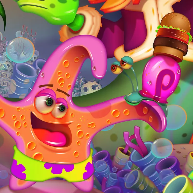 Cartoon Sea Creature Illustration, playful, illustrated, vibrant