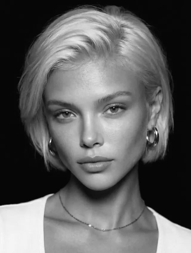 Monochrome Portrait of a Woman, monochrome, photographic, monochrome