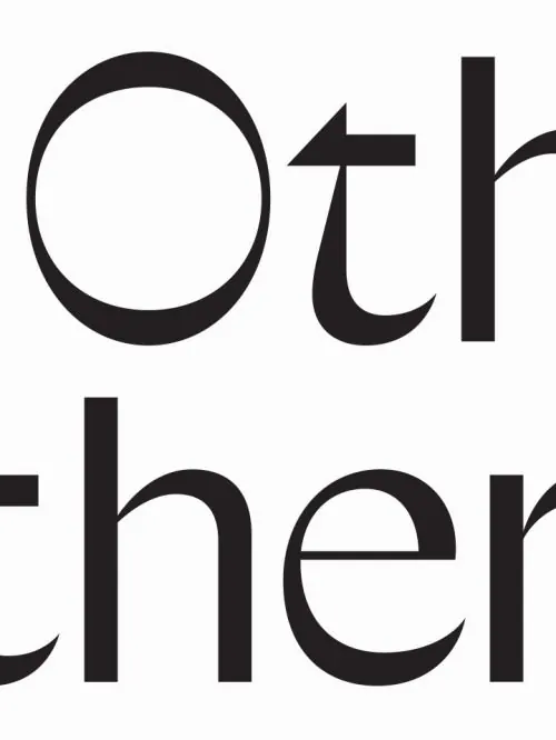 Overlapping Typography Design, minimal, brutalist, high-contrast