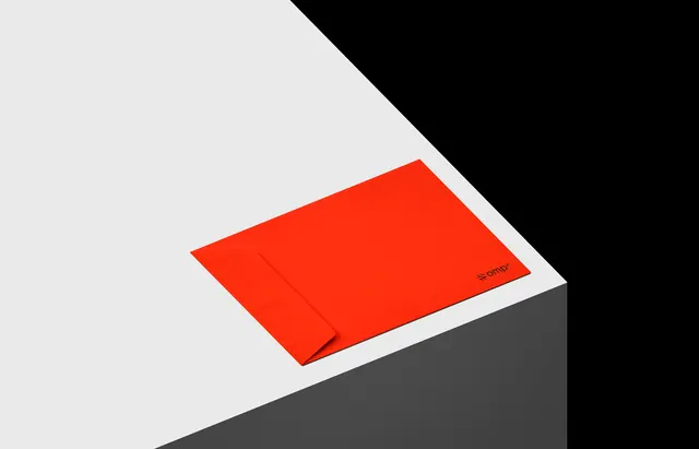 Minimalist Red Card Mockup, minimal, flat, high-contrast
