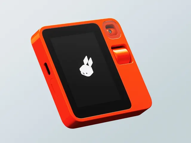 Orange Smartphone Mockup with Rabbit Icon, minimal, flat, vibrant