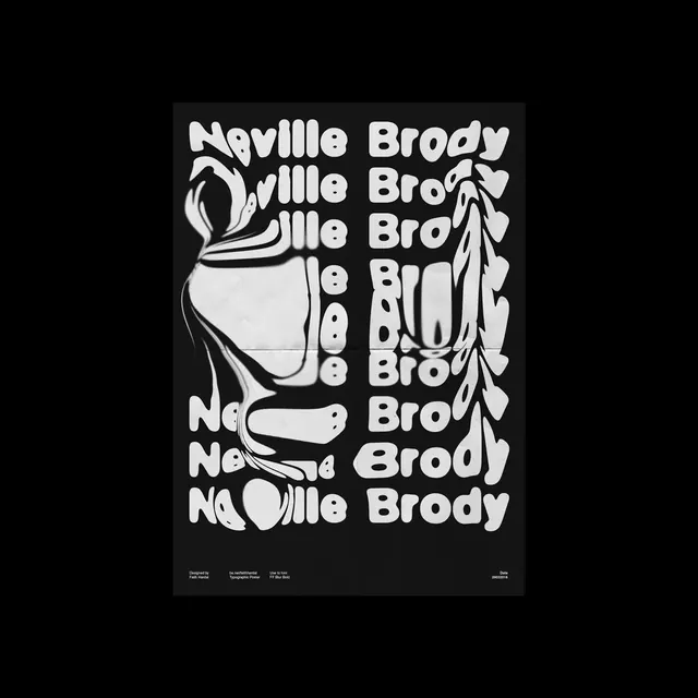 Neville Brody Typography Poster, brutalist, monochrome, monochrome