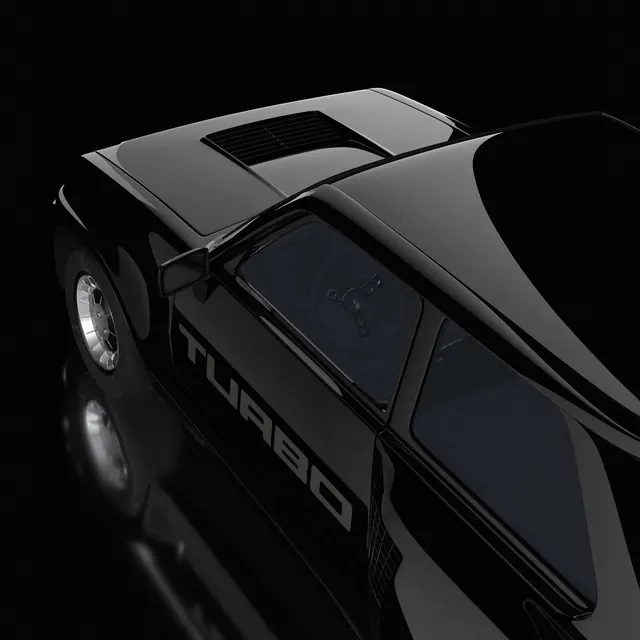 Turbo Car Mockup, minimal, dark-mode, dark