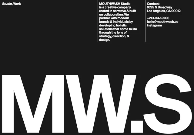 Studio MWS Identity Design, minimal, swiss, high-contrast