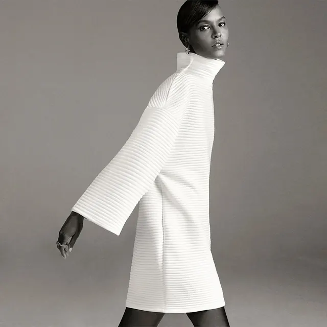Minimalist White Knitwear Fashion Photography, minimal, luxury, monochrome