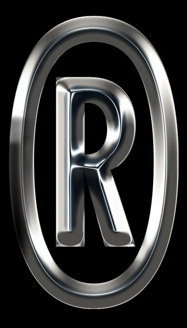 3D Metallic R Logo, luxury, 3d-render, monochrome