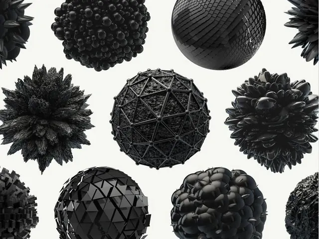 Geometric 3D Sphere Textures, 3d-render, geometric, dark