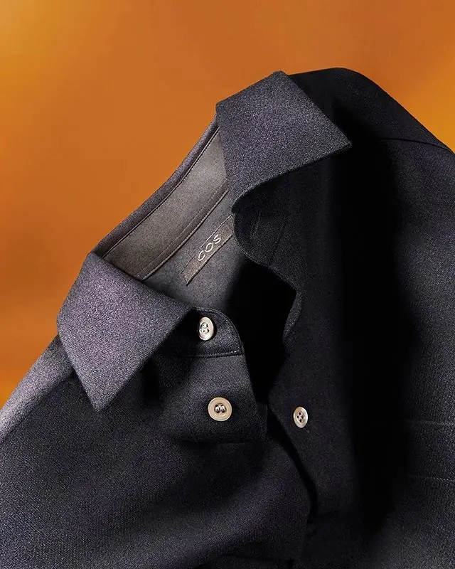 Dark Navy Button-Down Shirt Mockup, minimal, photographic, dark