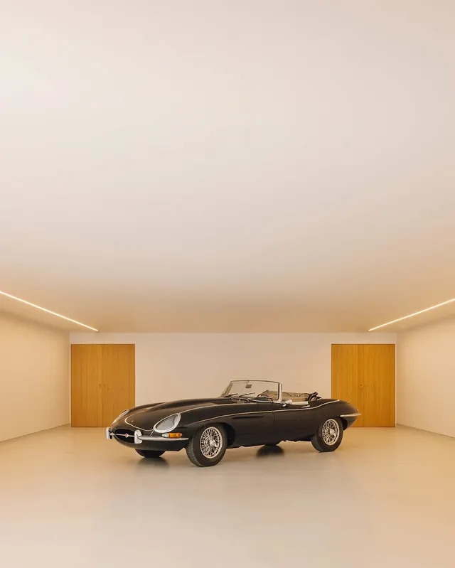 Classic Car in Gallery Mockup, minimal, luxury, light