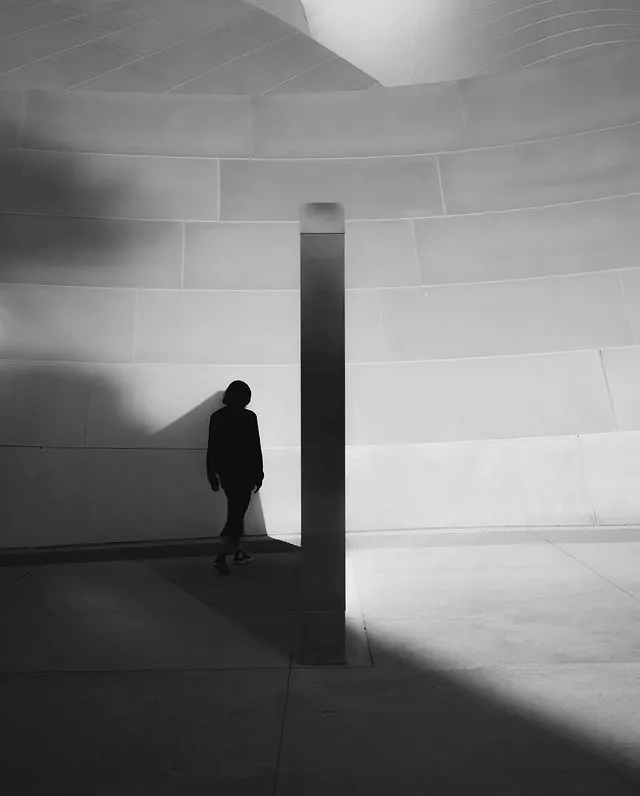 Minimalist Architectural Shadow Study, minimal, monochrome, monochrome