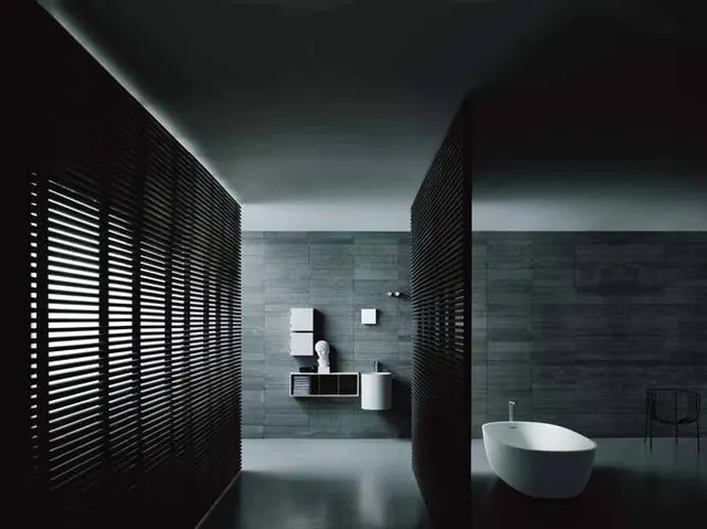 Minimalist Bathroom Interior Render, minimal, luxury, dark