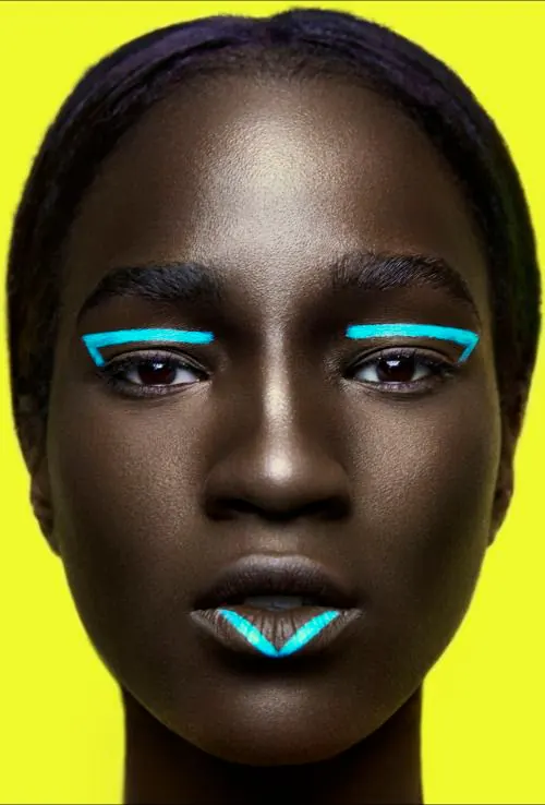 Cyberpunk Portrait with Neon Accents, photographic, dark-mode, dark