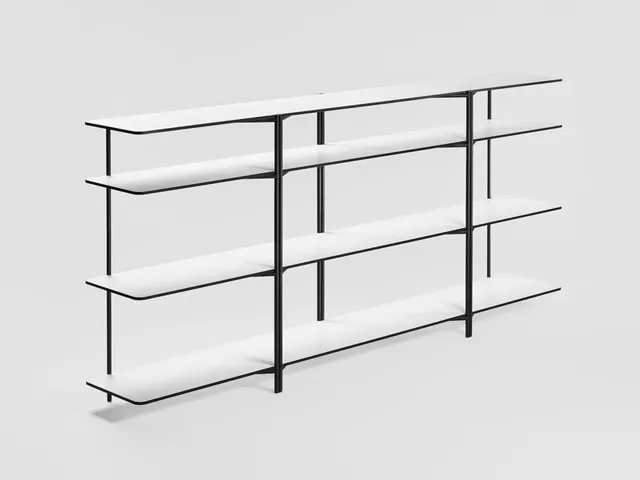 Minimalist Wireframe Shelf Mockup, minimal, geometric, monochrome