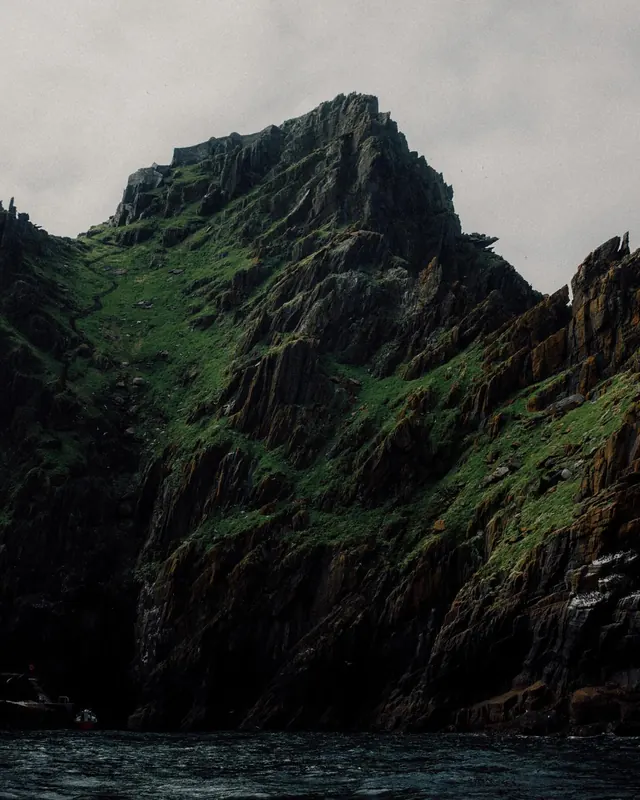 Rugged Coastal Cliffside, photographic, organic, dark