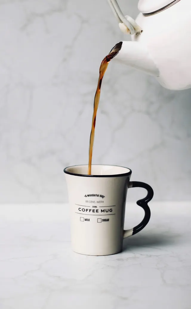 Coffee Cup Mockup with Pouring Liquid, minimal, photographic, light