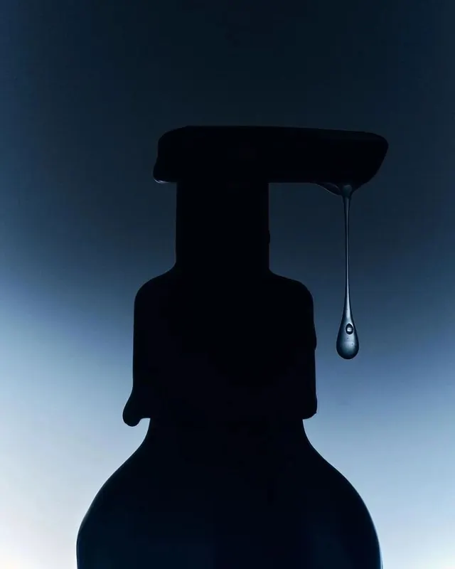 Silhouette of a Person with a Drop, minimal, abstract, dark